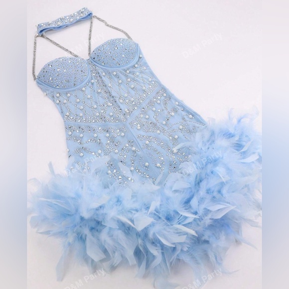 Romper Dress See Through with Rhinestones - Picture 1 of 7